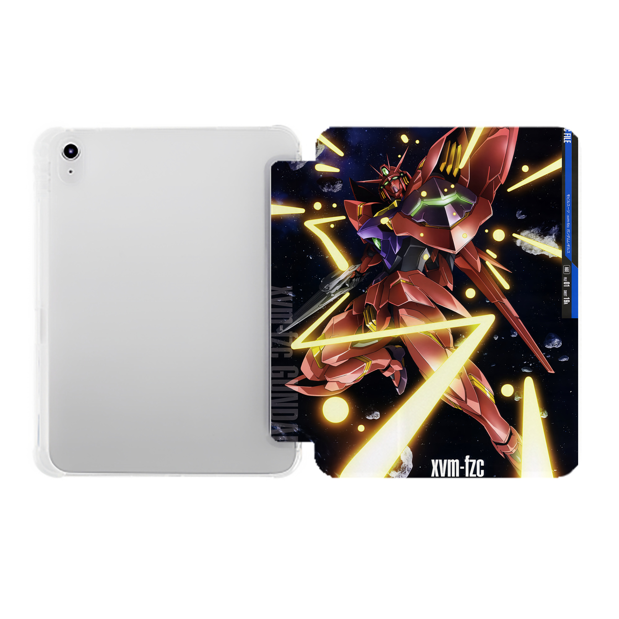 （画像用） 機動戦士ガンダム Mobile Suit Gundam IPad ケース ペン収納付き 三つ折りスタンド PUレザー×シリコン 対応機種9.5/10.5/10.9インチ